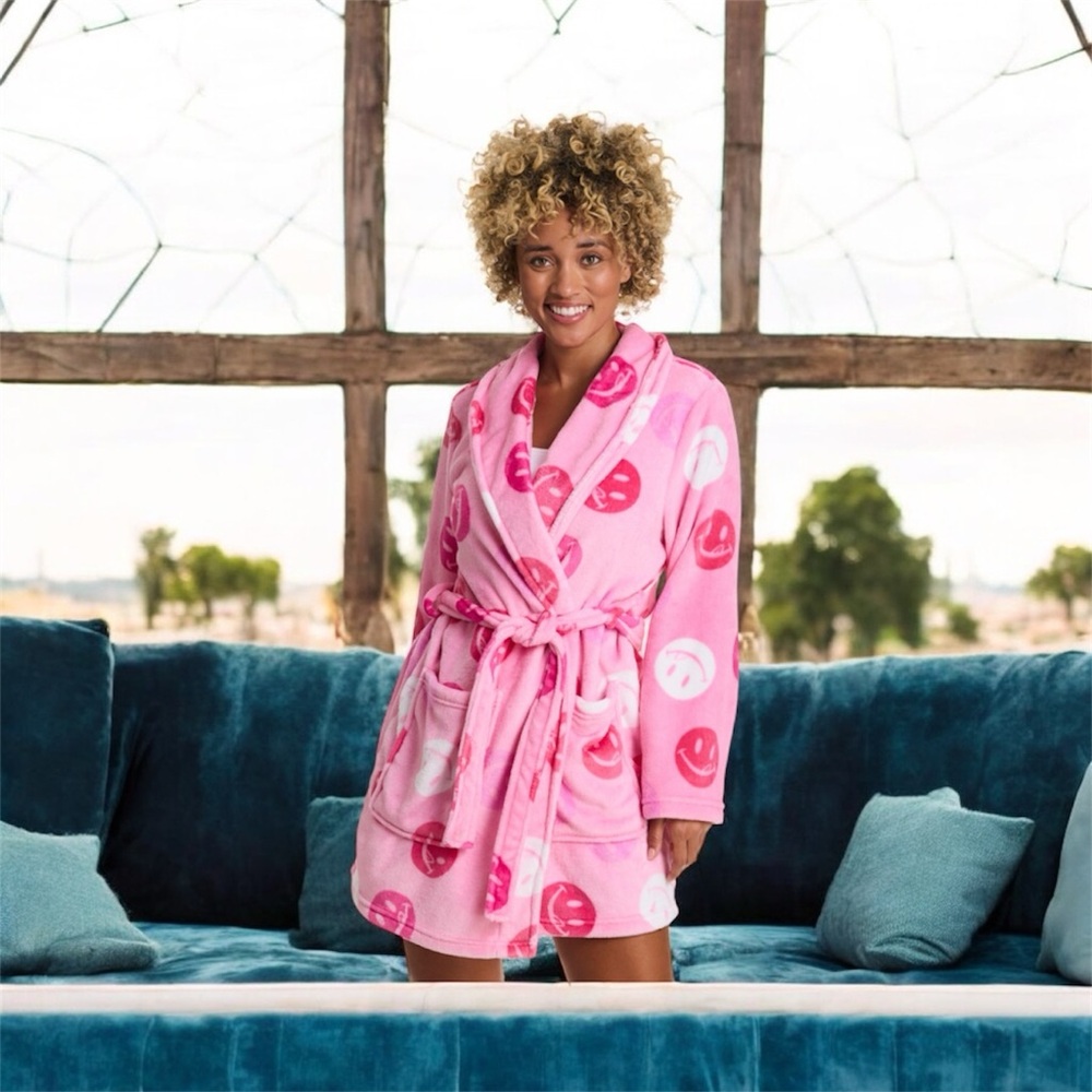 Joe Boxer - Pink Dotted Lickies Plush Robe
